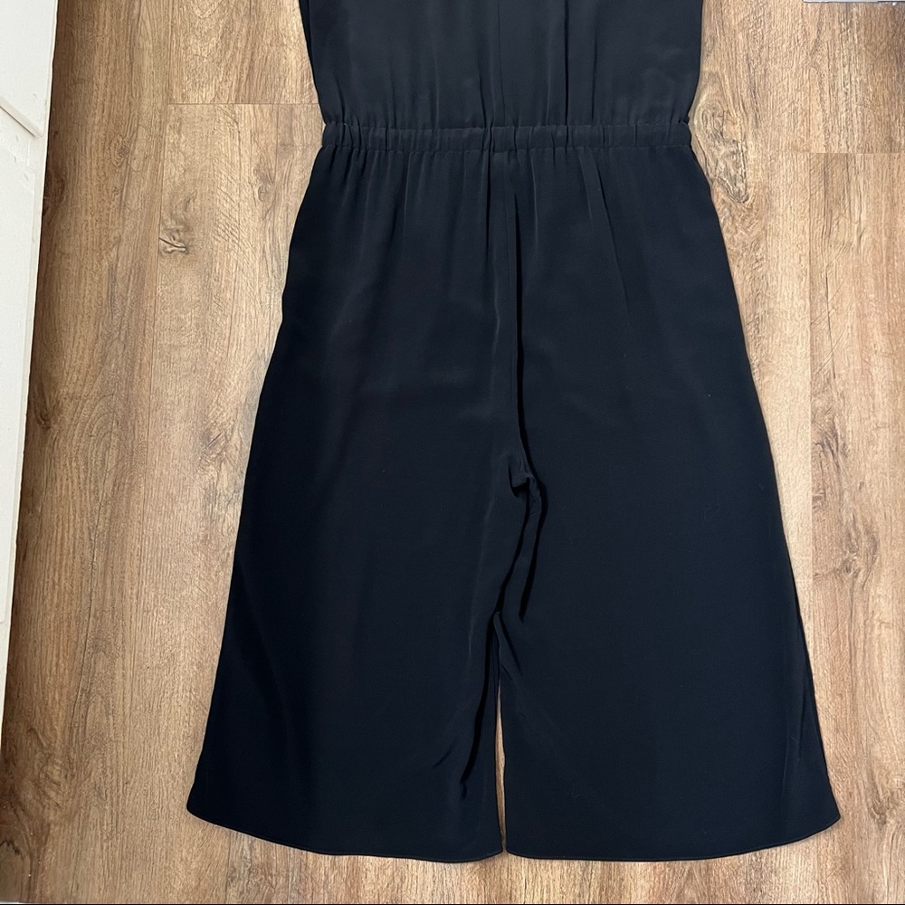 Eileen Fisher Black V-Neck Cropped Jumpsuit - Picture 8 of 12